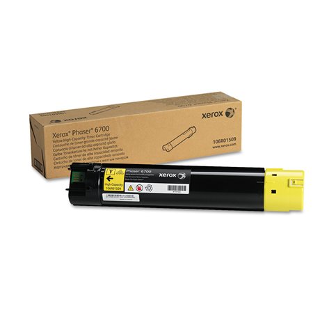 XEROX Toner Cartridge, 12000 Page, Yellow 106R01509